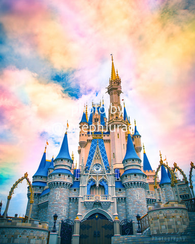 Cinderella's Castle in Rainbow Clouds